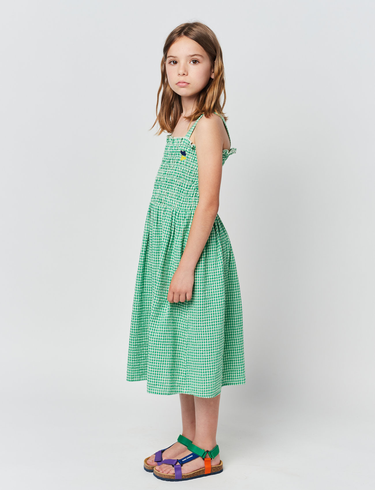 Green Vichy strap dress