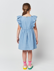 Bobo Choses - Pelican denim ruffle dress - short-sleeved casual dresses - blue - 6