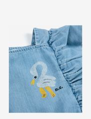 Bobo Choses - Pelican denim ruffle dress - sukienki codzienne z krótkim rękawem - blue - 2