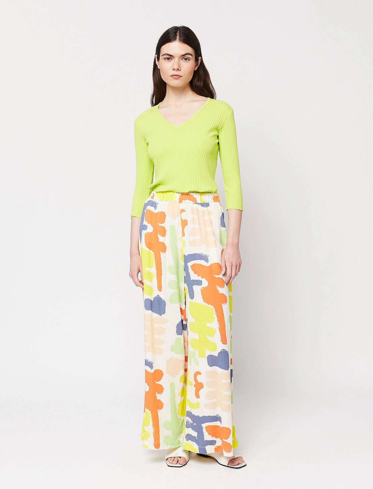 Carnival print flared long pant - OFFWHITE