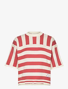 Striped short sleeve knitted sweater, Bobo Choses