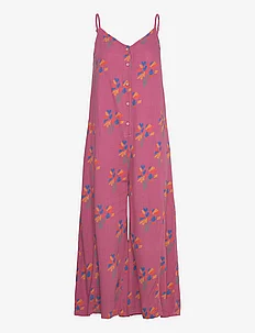 Fireworks print buttoned sleeveless overall, Bobo Choses
