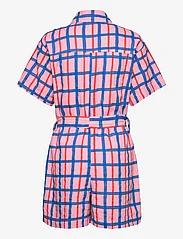 Bobo Choses - Checked collar buttoned short playsuit - combinaisons - pink - 1