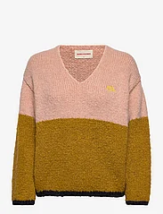 Bobo Choses - Color block V-neck jumper - džemperiai - beige - 0