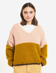 Bobo Choses - Color block V-neck jumper - pullover - beige - 1