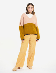 Bobo Choses - Color block V-neck jumper - strikkegensere - beige - 2