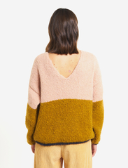 Bobo Choses - Color block V-neck jumper - strikkegensere - beige - 6