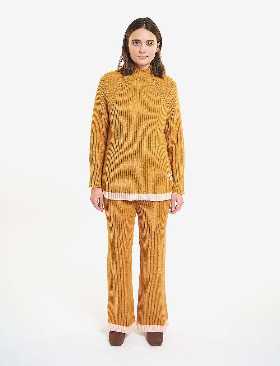 Bobo Choses - Knitted pants - plačios kelnės - beige - 0