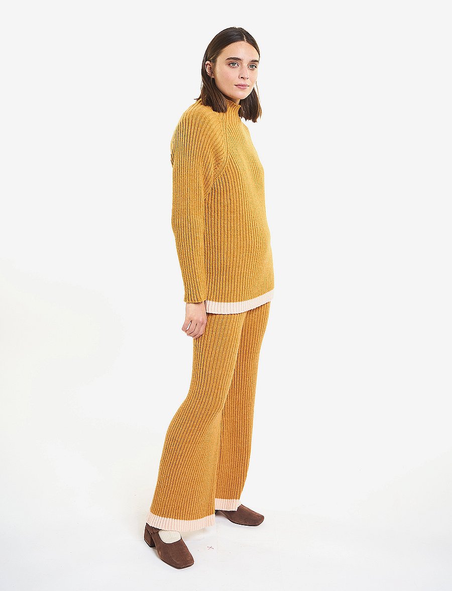 Bobo Choses - Knitted pants - plačios kelnės - beige - 3