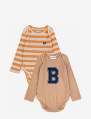 Bobo Choses - Baby Yellow Stripes body pack - langermede bodyer - curry - 4
