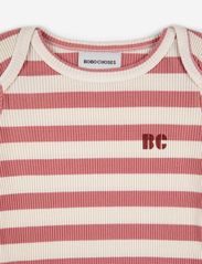 Bobo Choses - Baby Maroon Stripes body pack - long-sleeved - burgundy red - 3
