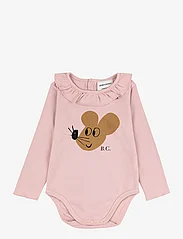 Bobo Choses - Baby Mouse ruffle collar body - pitkähihaiset - pink - 0