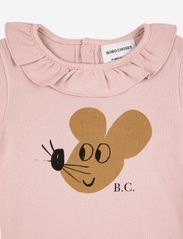 Bobo Choses - Baby Mouse ruffle collar body - ar garām piedurknēm - pink - 1