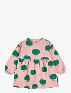 Baby Green Tree all over dress - LIGHT PINK