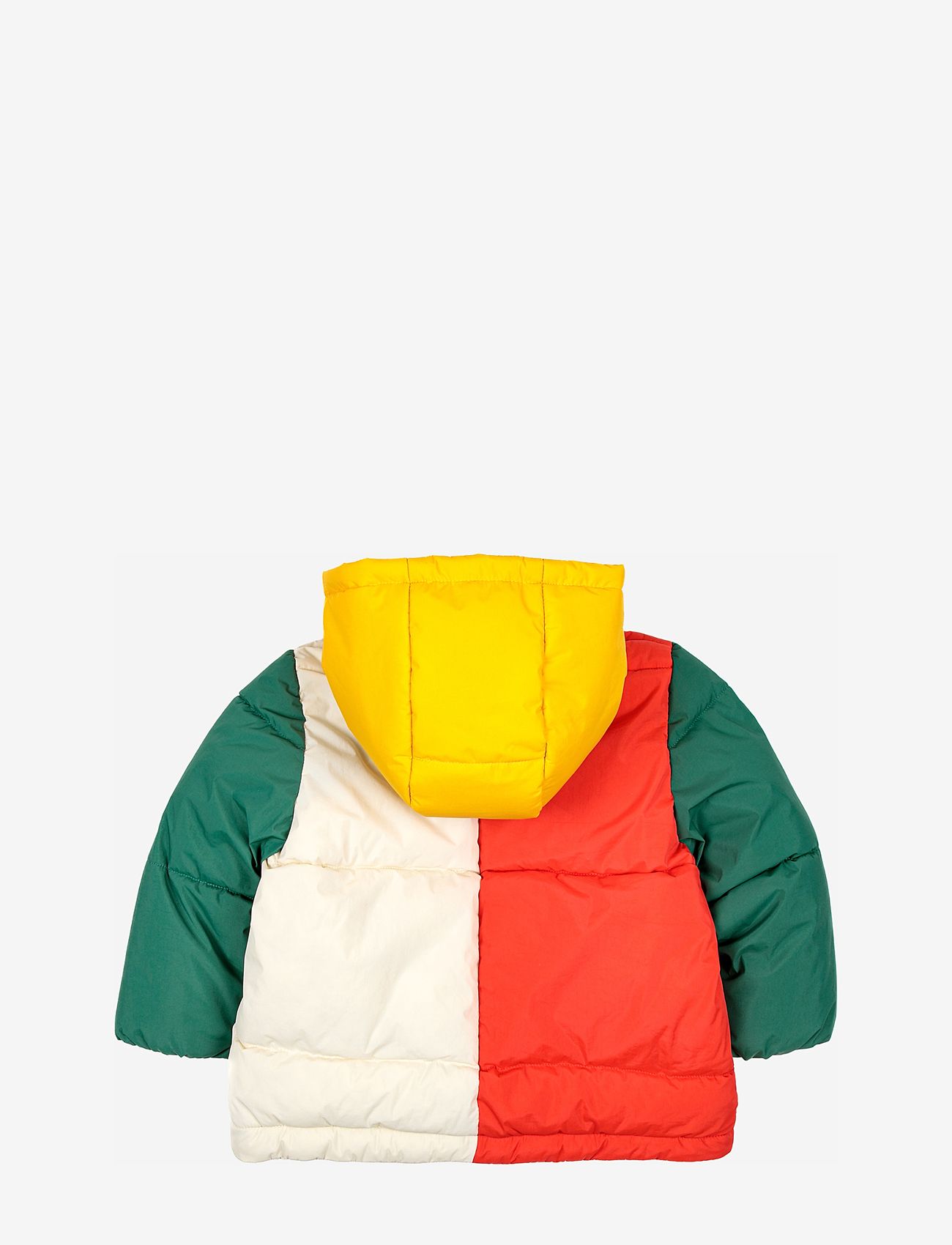 Bobo Choses - Baby Color Block hooded anorak - daunen-& steppjacken - green - 1