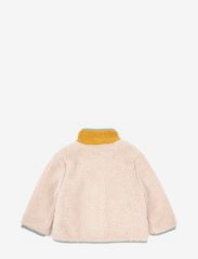 Bobo Choses - Baby Color Block sheepskin jacket - fleece-vaatteet - beige - 1