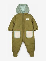 Baby Color Block hooded overall - GREEN