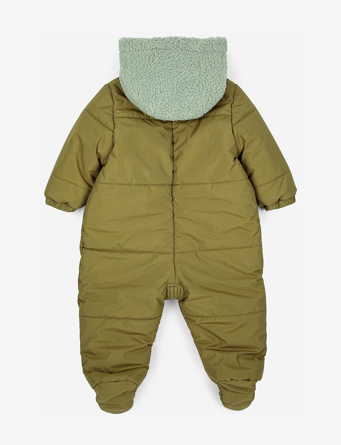 Bobo Choses - Baby Color Block hooded overall - softshell-overalls - green - 1