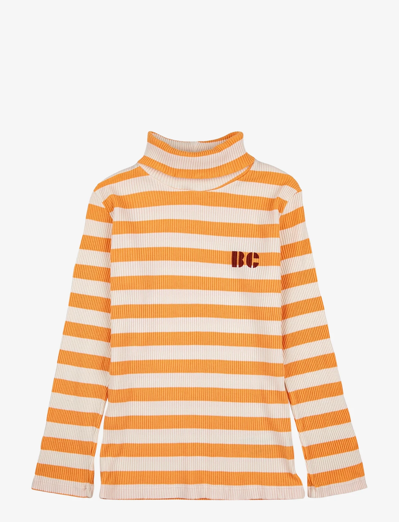 Bobo Choses - Yellow stripes turtle neck T-shirt - džemperi ar augstu apkakli - curry - 0