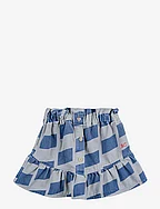 Checker all over woven skirt - GREY