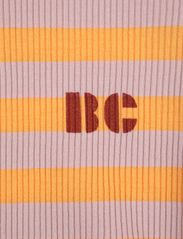 Bobo Choses - Horizontal stripes ruffles dress - pikkade varrukatega vabaaja kleidid - curry - 1