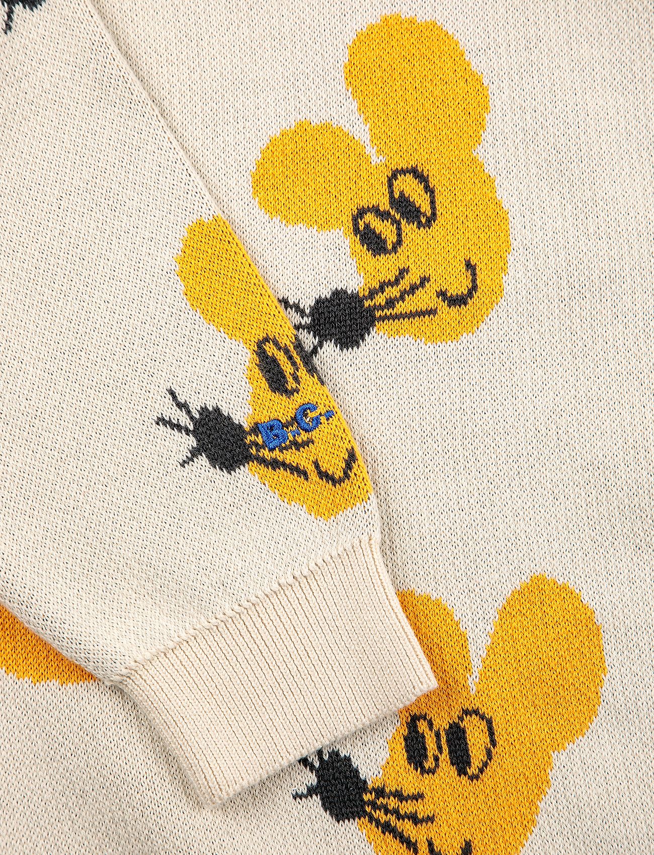 Bobo Choses - Mouse all over jacquard cotton jumper - džemperi - offwhite - 1