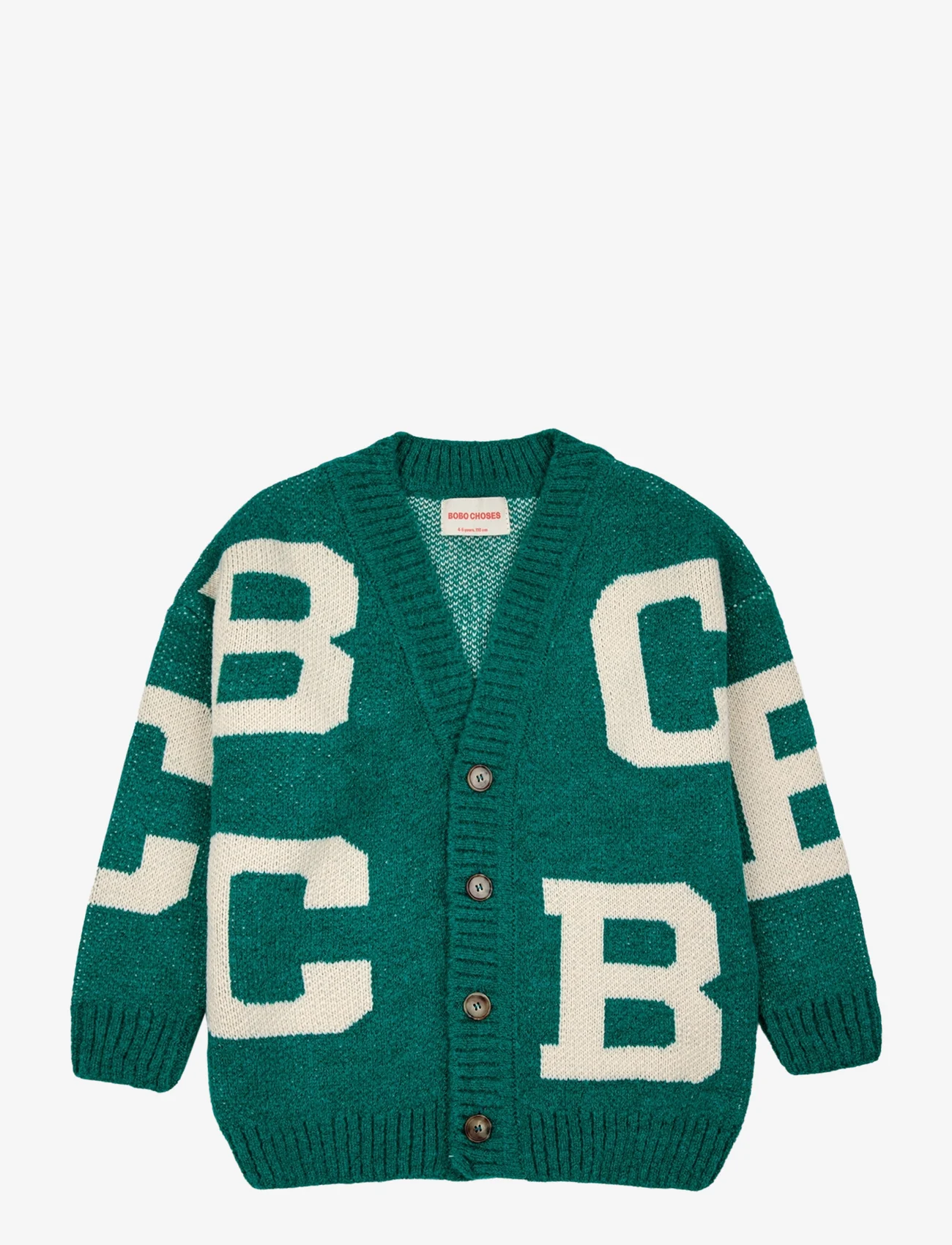 Bobo Choses - B.C all over jacquard cardigan - kardigany - green - 0