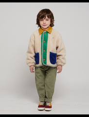Bobo Choses - Color Block sheepskin jacket - multino audinio drabužiai - beige - 4