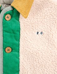 Bobo Choses - Color Block sheepskin jacket - multino audinio drabužiai - beige - 2