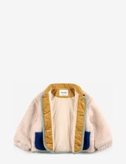 Bobo Choses - Color Block sheepskin jacket - fleece-jakke - beige - 3