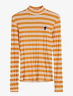 Ribbed striped long sleeve T-shirt - CURRY