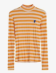 Bobo Choses - Ribbed striped long sleeve T-shirt - pitkähihaiset t-paidat - curry - 0