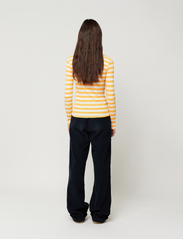 Bobo Choses - Ribbed striped long sleeve T-shirt - long-sleeved tops - curry - 3