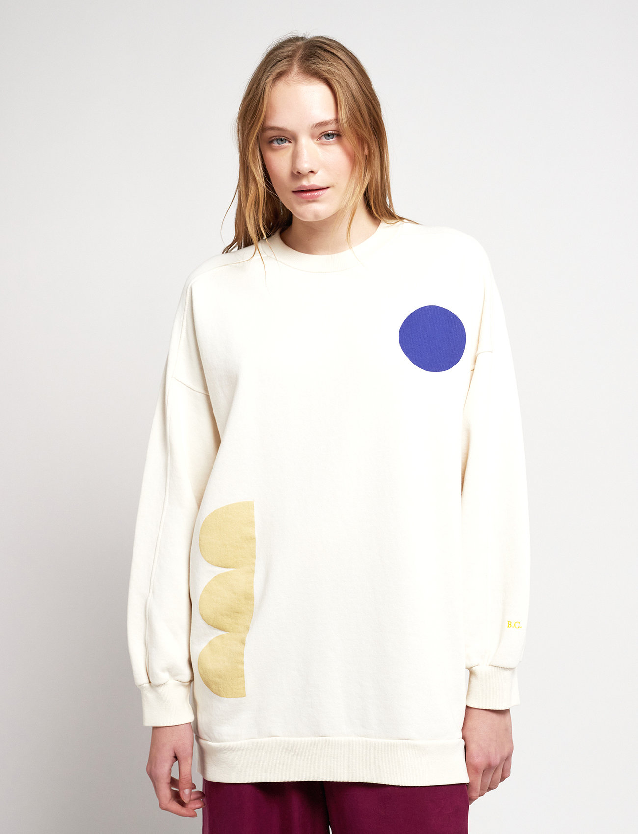 Bobo Choses - Geometric shapes long sweatshirt - sweatshirts - white - 0