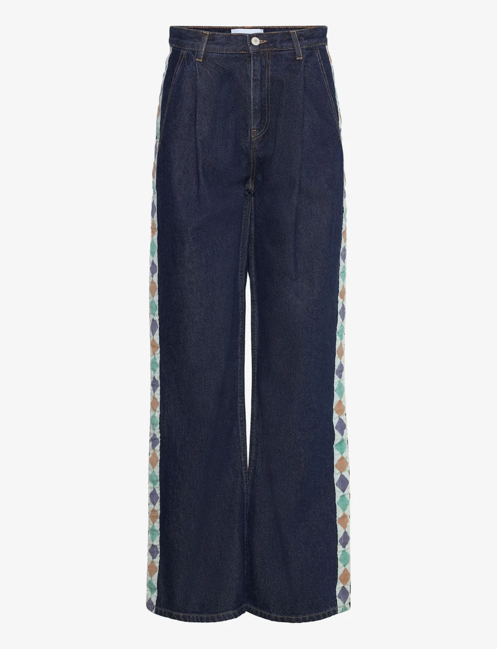 Bobo Choses - Embroidered denim pleated jeans - vida jeans - blue - 0