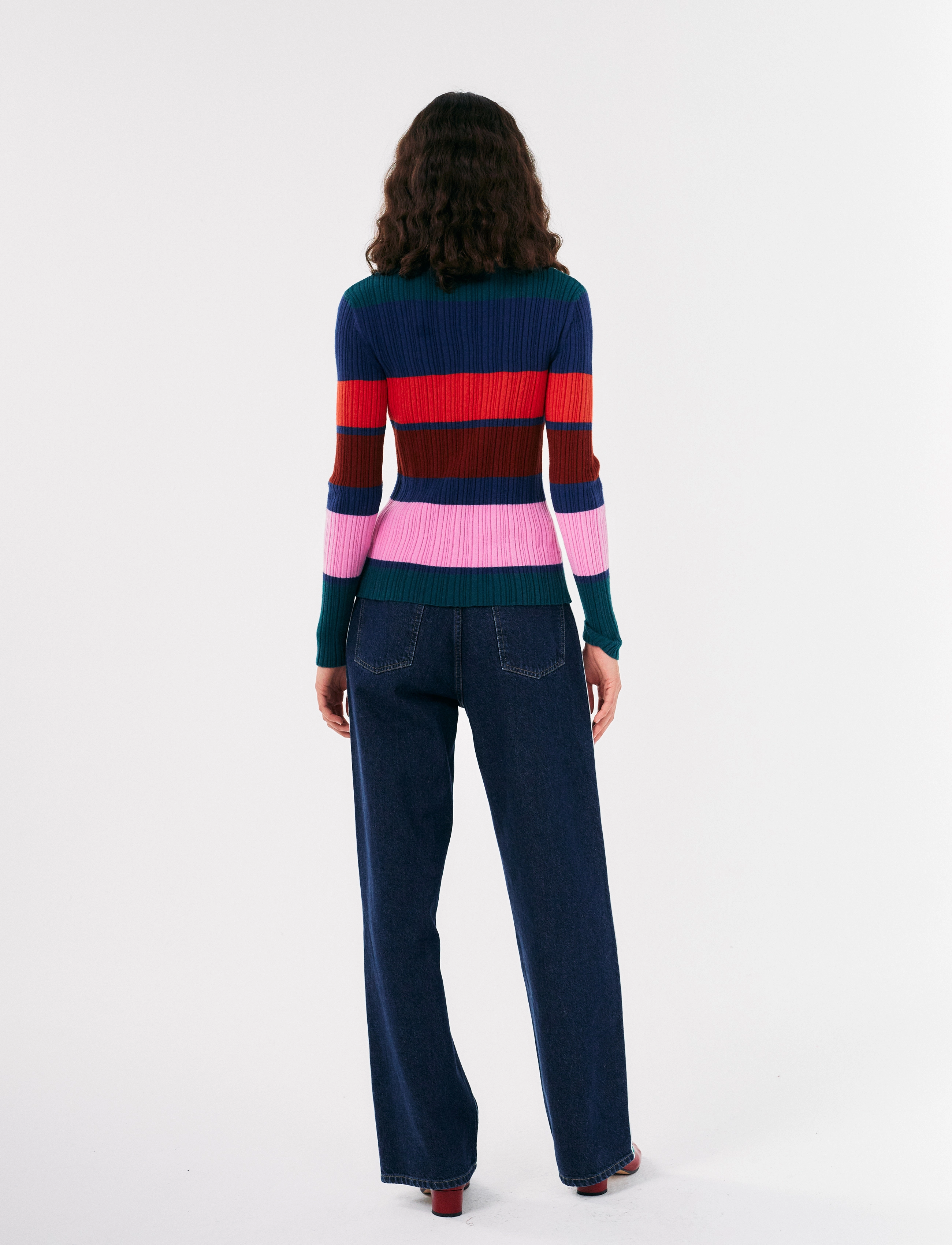 Bobo Choses - Embroidered denim pleated jeans - brede jeans - blue - 4
