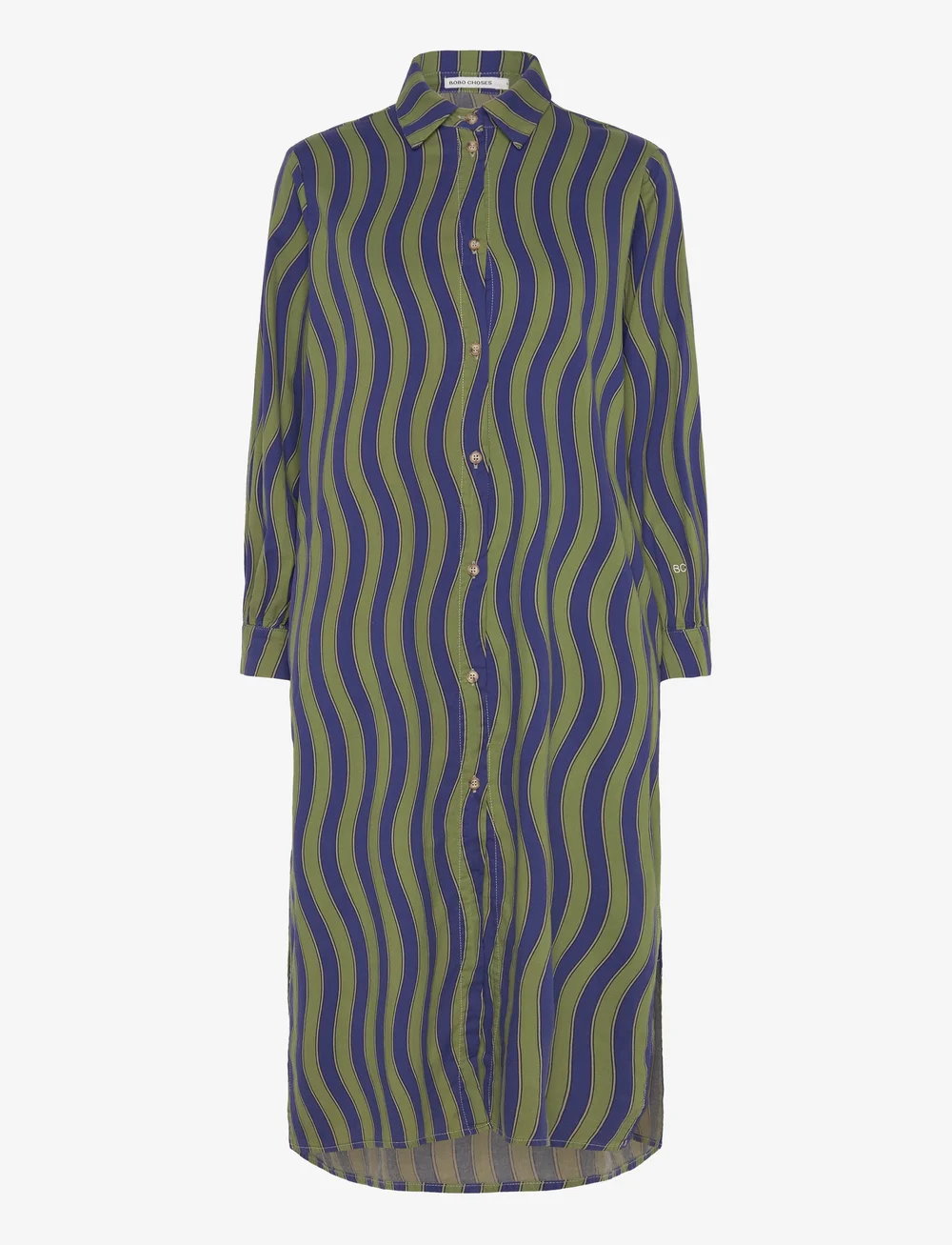 Bobo Choses - Multicolour Waves printed long shirt dress - skjortklänningar - multicolor - 1