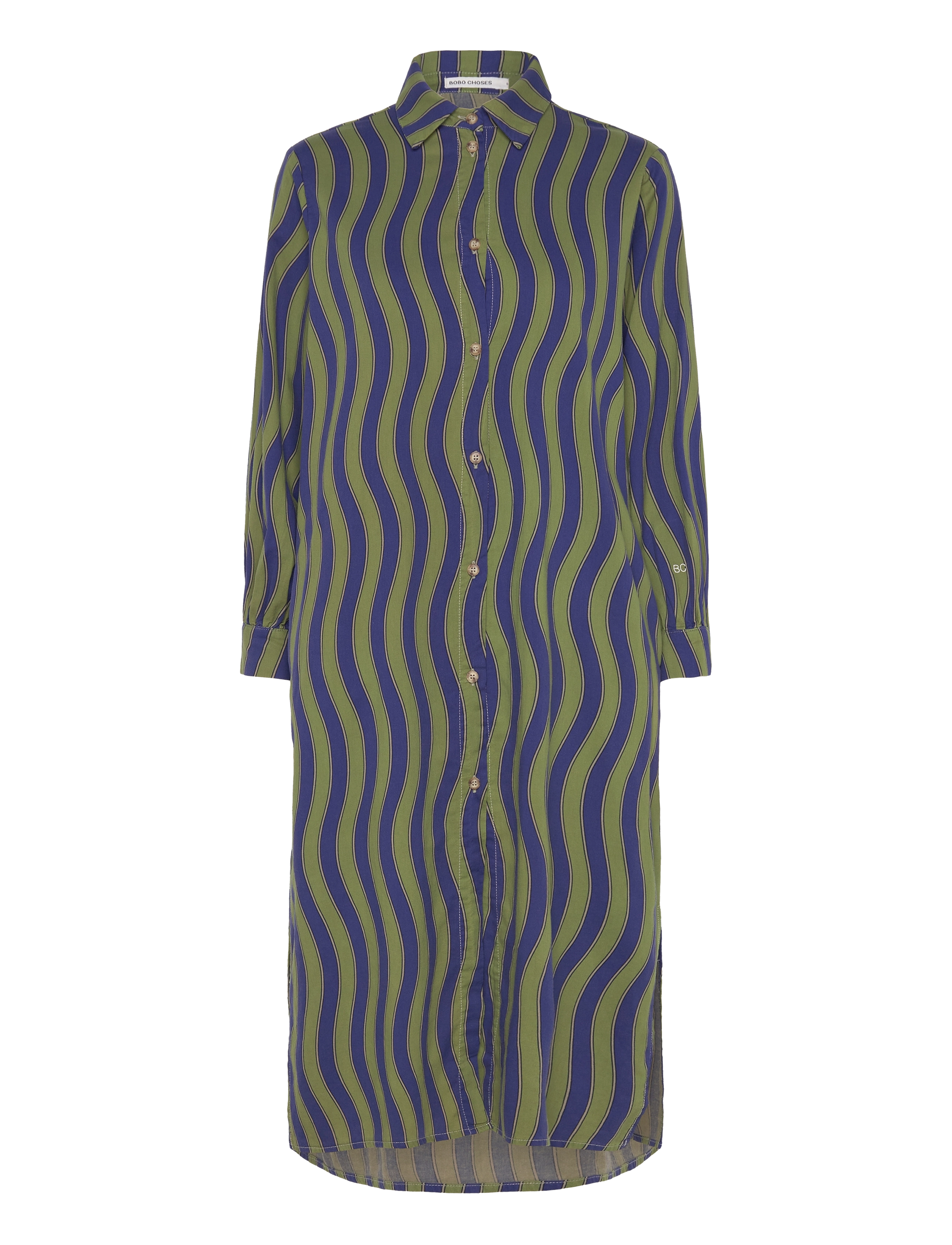 Bobo Choses Multicolour Waves printed long shirt dress - Riided - MULTICOLOR / green