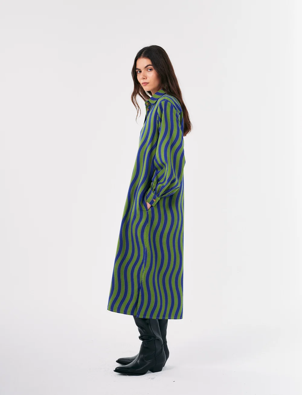 Bobo Choses - Multicolour Waves printed long shirt dress - skjortklänningar - multicolor - 3