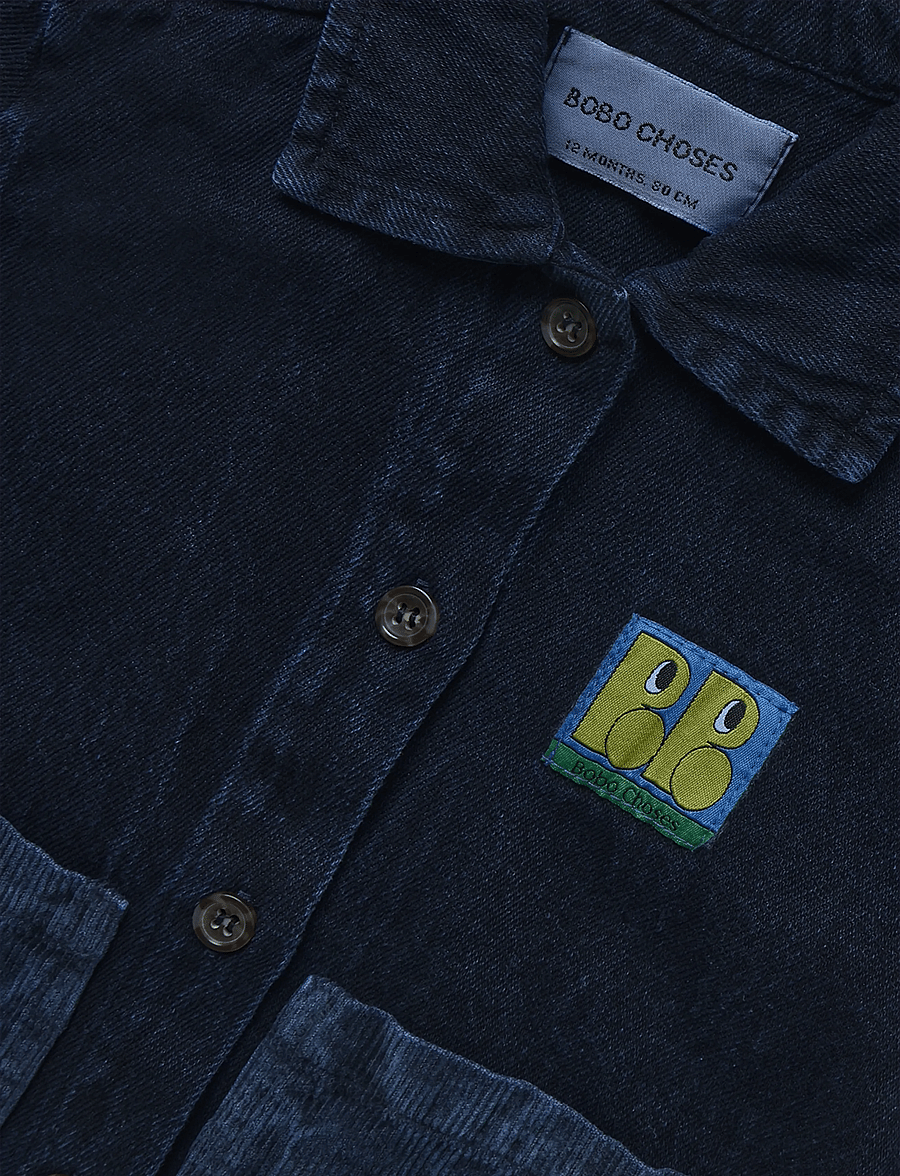 Bobo Choses - Booo Bo Choses Tag denim shirt - navy - 2