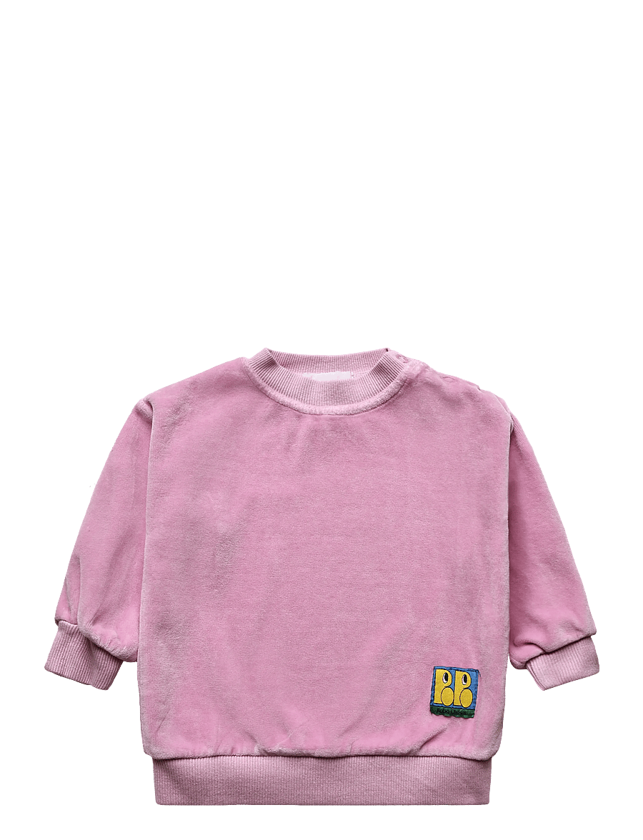 Bobo Choses - Booo Bo Choses Tag velvet sweatshirt - sweatshirts - pink - 0