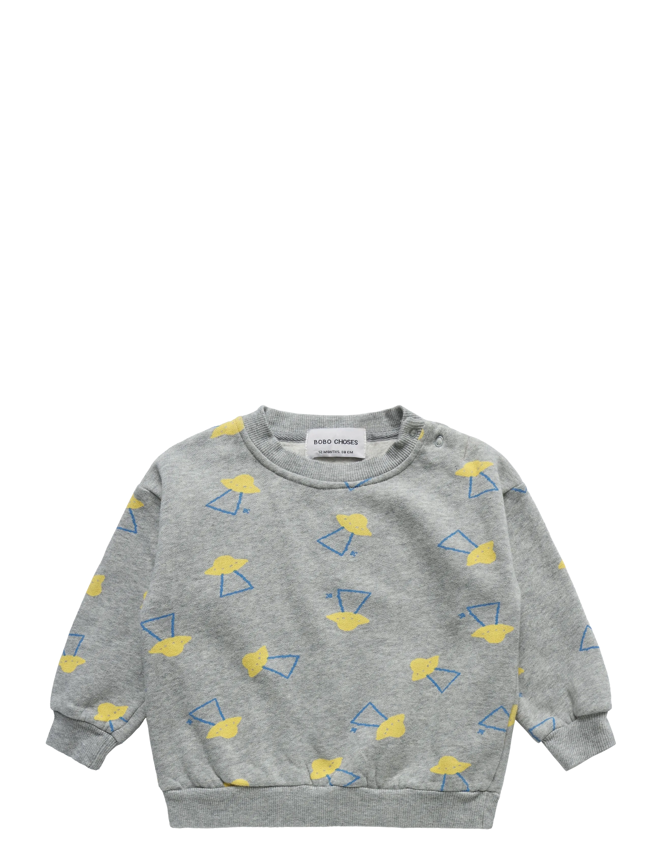 Bobo Choses Pixel Abduction All Over Sweatshirt, 86, Sweatshirts & Hoodies, Grau - Sweatshirts, Kinder