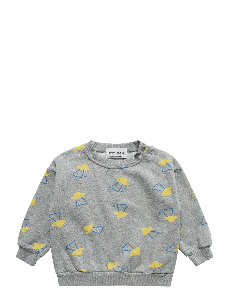 Bobo Choses - Pixel Abduction all over sweatshirt - sweatshirts - grey - 0
