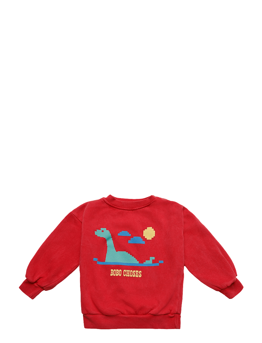 Bobo Choses - Lake Monster sweat shirt piece - sweatshirts - red - 0