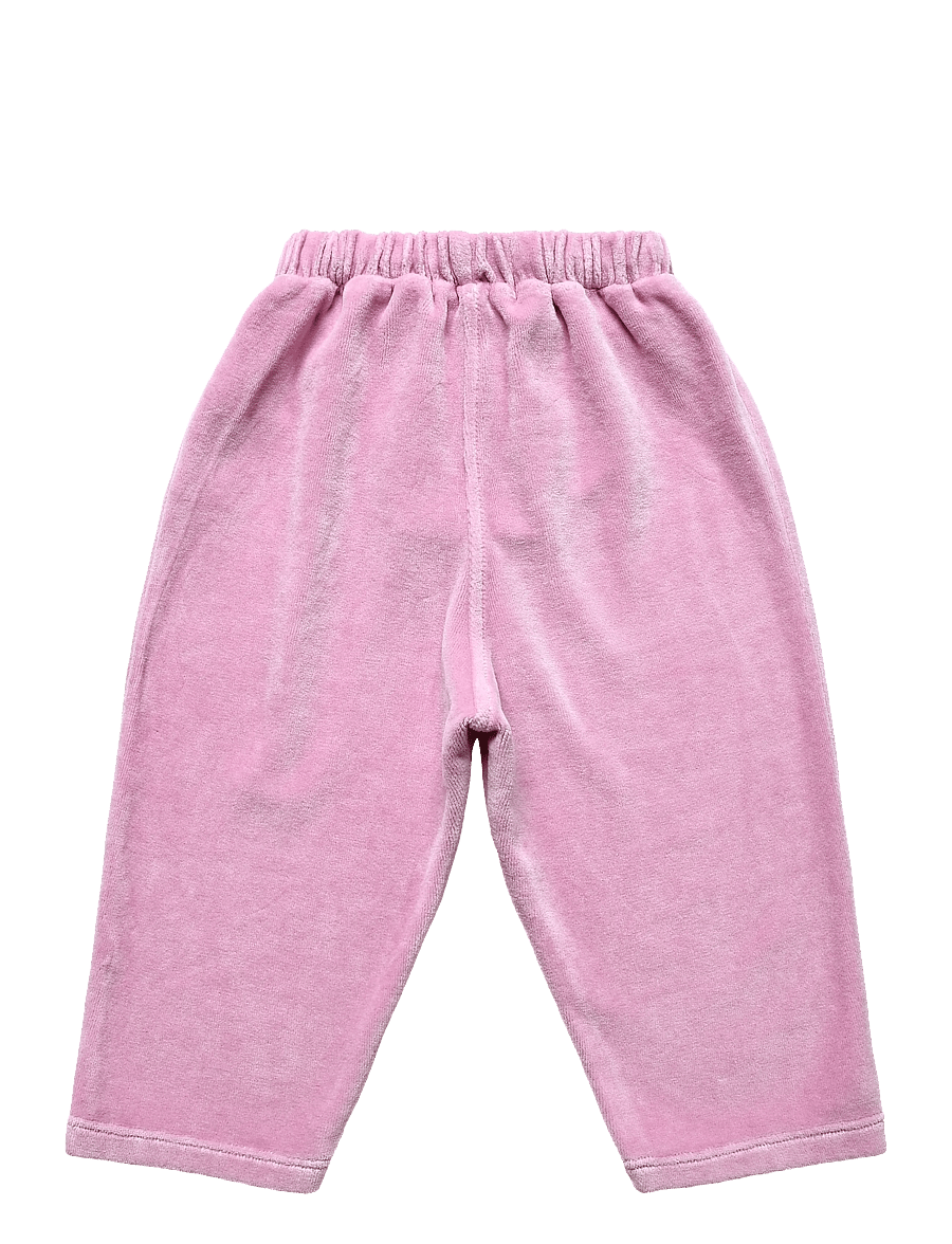 Bobo Choses - Bobo Choses velvet jogging pants - mjukisbyxor - pink - 0