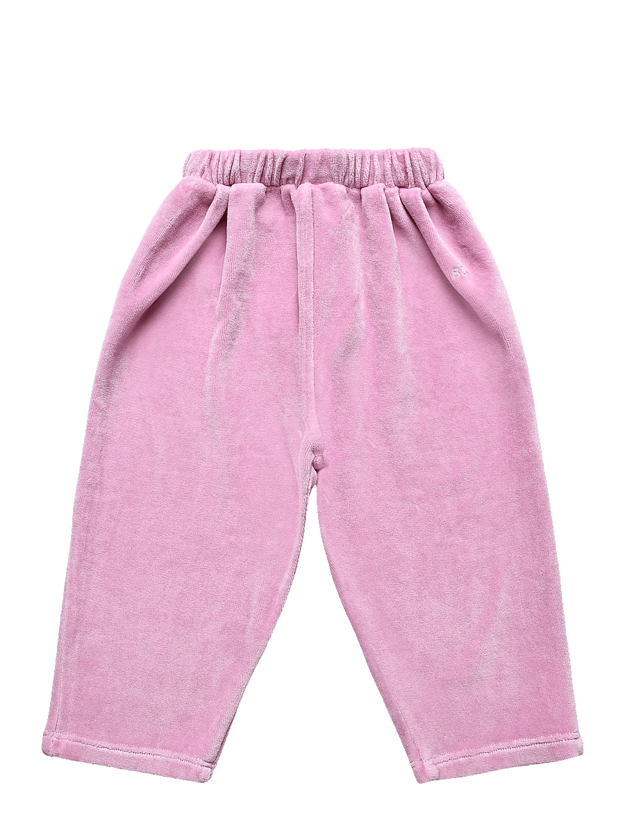 Bobo Choses - Bobo Choses velvet jogging pants - mjukisbyxor - pink - 1