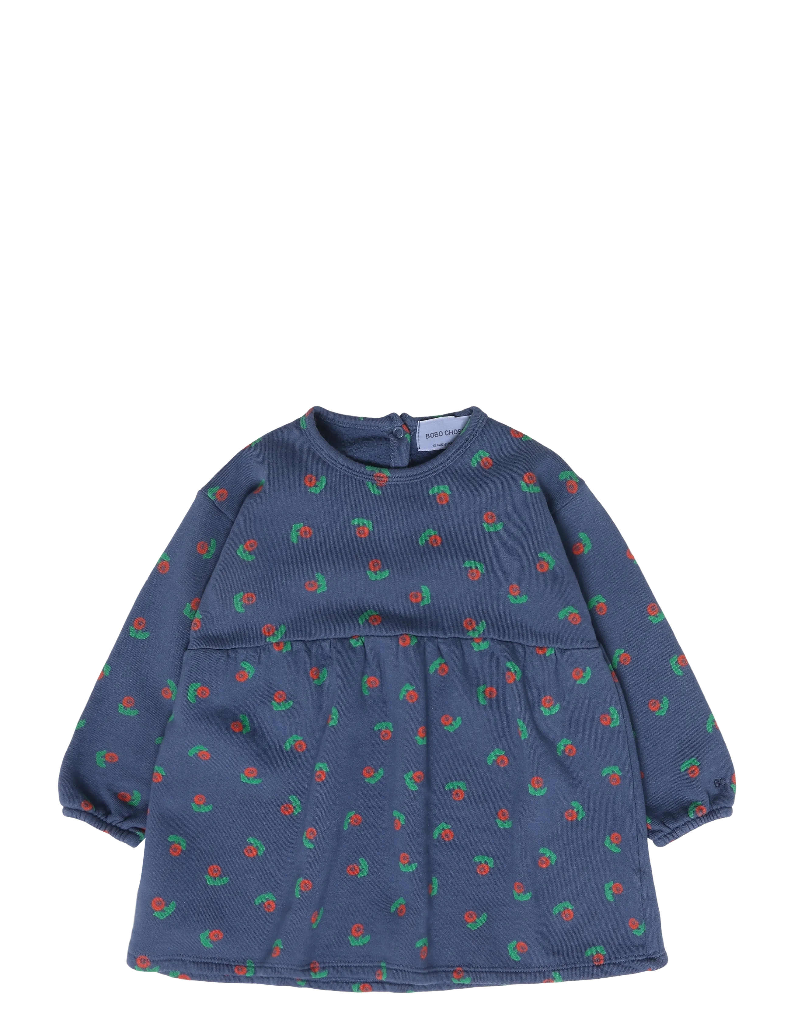 Bobo Choses Stamp Bloom all over fleece dress - Klänningar - NAVY / navy