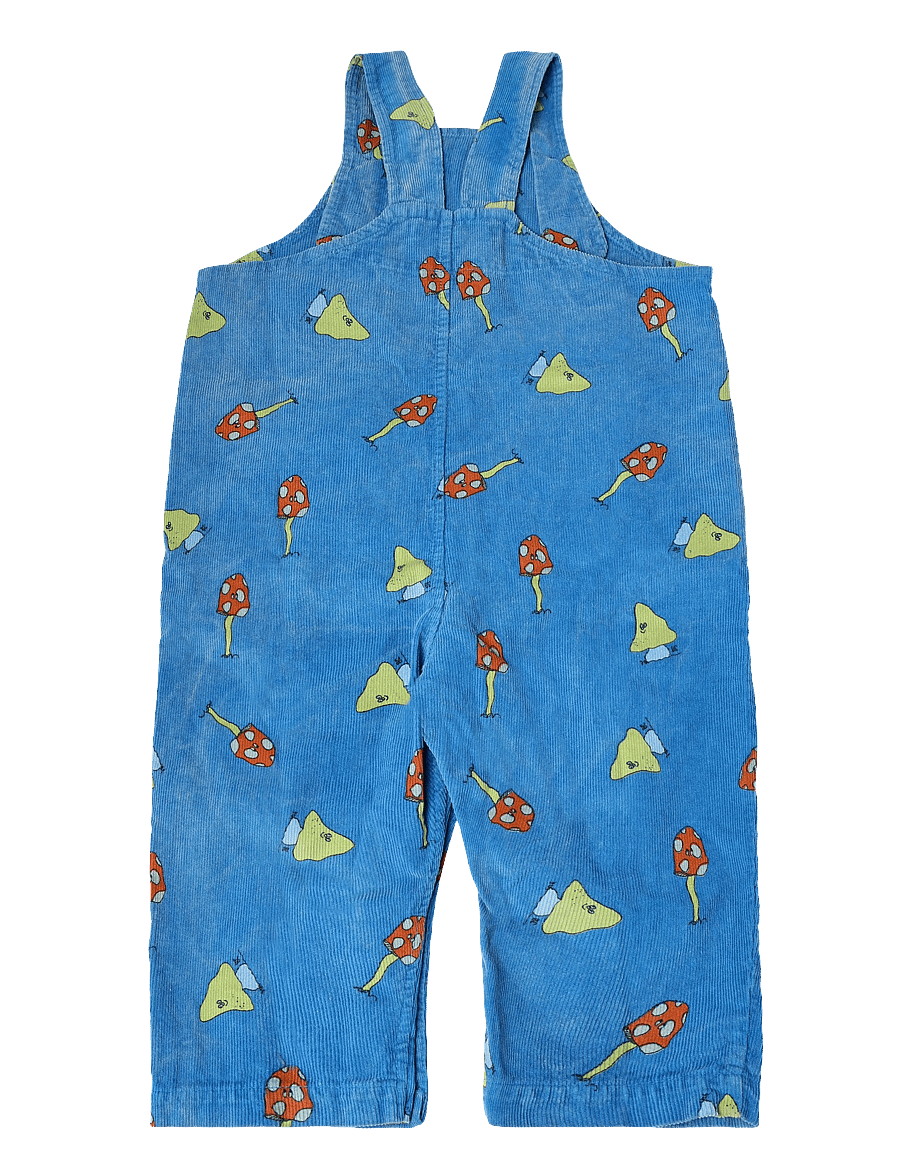 Bobo Choses - Mush Monster Duo all over corduroy overall - byxdress - blue - 1