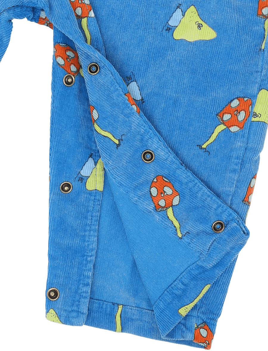 Bobo Choses - Mush Monster Duo all over corduroy overall - byxdress - blue - 5