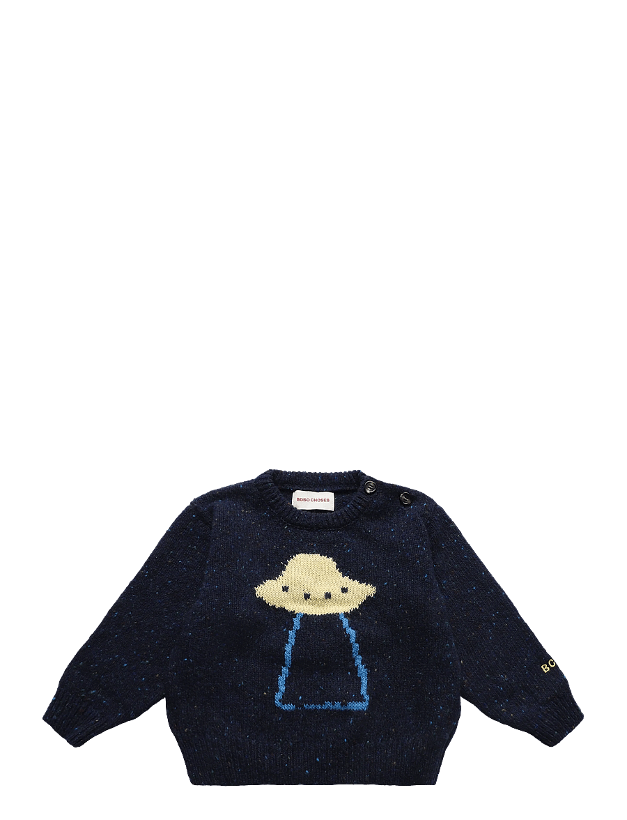 Bobo Choses - Bobo Choses Pixel Abduction jumper - stickade tröjor - navy - 0